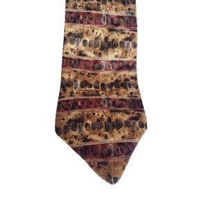 Vintage Bugatti Stylish Brown and Red Pattern Tie